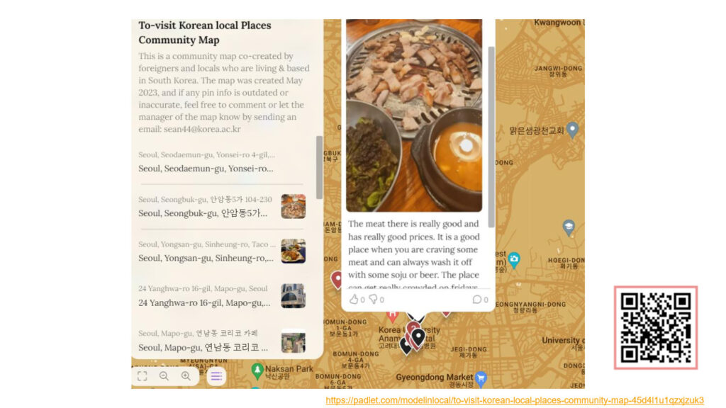 To-visit Korean local places community map.